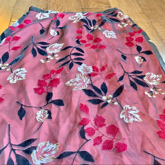 Vintage Velvet Floral Long Skirt - Picture 2 of 4